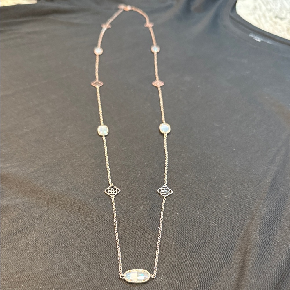 Elegant long Kendra Scott Necklace with Opal Accents